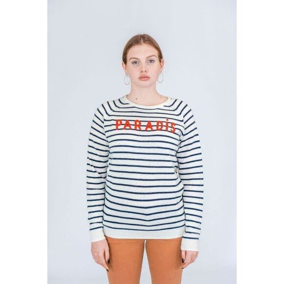 Trovata Sweaters - Trovata The Renee Cashmere Sweater Paradis Navy Stripes Size Medium